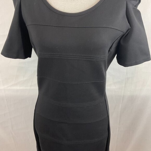 Maison Scotch The Little Black Dress 3 US 10 Short Sleeve Texture Stripe Detail - Picture 4 of 12